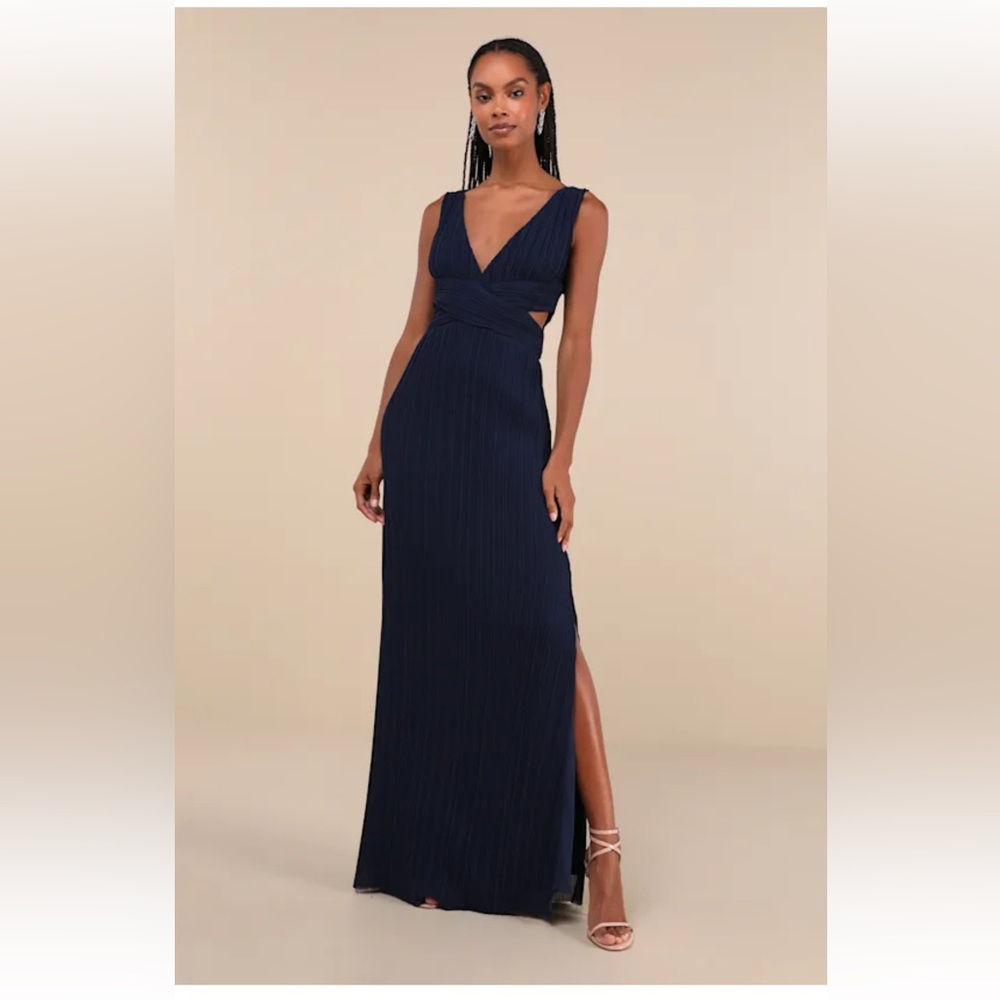 NWT | Formal Dress | Large | Navy | Lulus | Floor Length  | Prom | Black Tie